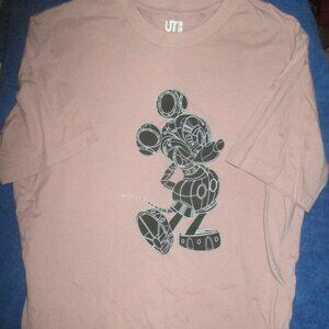 UT Disney Mens Blush Pink Mickey Stands  Graphic T Shirt Size M -NWOT